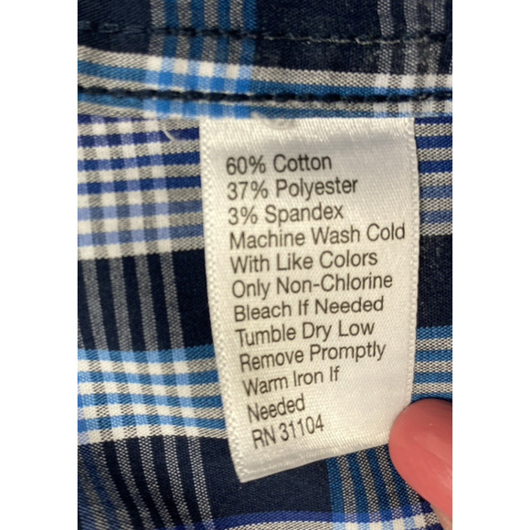 Saddlebreed Mens Shirt Size Medium Blue Plaid Button Up Long Sleeve - Picture 5 of 10
